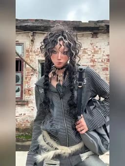 Subculture Vintage Long Sleeve Striped Hoodie High Street Hepburn Zipper Musical Note Print Coat Hot Girl Aesthetic Y2k Clothing