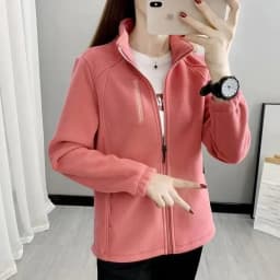 2025 Femme Leisure Stand-up Collar Sports Shirt Autumn Women Long Sleeves Sweatshirt Retro Ladies Large Size 5XL Fleece Outwear