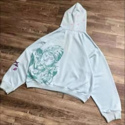JoJo SBR Johnny Joestar Hoodie Anime Zip Up Jacket Y2K Aesthetic Star Print Oversized Casual Streetwear Sweatshirt