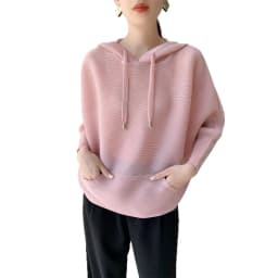 Miyake Style Pleated Fashionable and Versatile Casual, Lazy and Relaxed High-end Design Loose and Slim Hooded Top