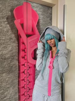 Fashion Street Retro Punk Design Harajuku Aesthetic Oversized Hooded Sweatshirt Y2K Jacket Womens Pink Giant Zipper Gray Hoodie
