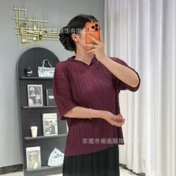Miyake Pleated Top for Women 2026 Spring New Fashion Versatile Short-sleeved Fashion T-shirt for Women Folding Hooded Sweatshirt