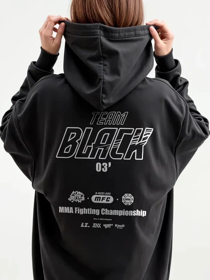 Retro Oversized Hoodie Women's Thickened Fleece Print Casual Street Style Long Sleeve round Neck Sweatshirt for Commuting