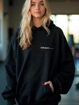 Retro Oversized Hoodie Women's Thickened Fleece Print Casual Street Style Long Sleeve round Neck Sweatshirt for Commuting
