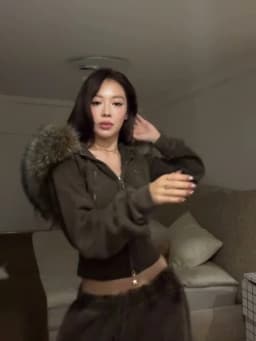Streetwear Vintage Fur Patchwork Hoodies Y2k Aesthetic Grunge Dual Zippers Hoody Harajuku Casual Slim Fit Pocket Sweatshirt