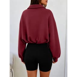 2026 Autumn Winter New Women's Half Zipper Long Sleeve Sweatshirt European American Fashion Short Style Pullover Hoodie Tops Y2k