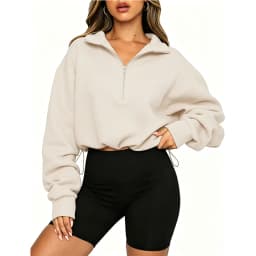 2026 Autumn Winter New Women's Half Zipper Long Sleeve Sweatshirt European American Fashion Short Style Pullover Hoodie Tops Y2k