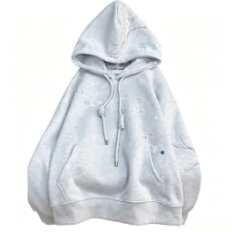 Oversized Women's Hoodies Embroidery Jellyfish Pearl Beaded Drawstring Pocket Loose Coats Casual Long Sleeve Plush Sweatshirt