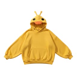 Cute Cartoon Yellow Duck Hooded Sweatshirts Women Kawaii Long Sleeve Oversize Hoodies With Pockets Harajuku Y2k Tops Pullover