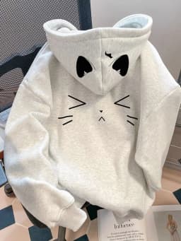 Thick Kawaii Hoodies Women Fashion Cartoon Warm Preppy Style Cute Pullover Fall Winter Female Long Sleeve Chic Casual Ins Tops