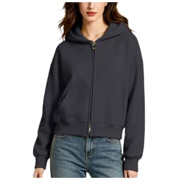 Oversize Women Zip Up Hoodies Casual Solid Hooded Sweatshirt With Pockets Spring Autumn Loose Hoodie Jacket Coat Streetwear