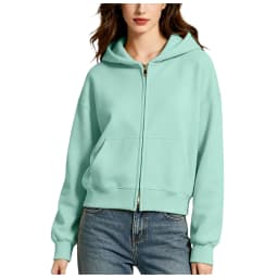 Oversize Women Zip Up Hoodies Casual Solid Hooded Sweatshirt With Pockets Spring Autumn Loose Hoodie Jacket Coat Streetwear