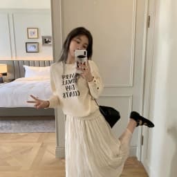 Early Autumn Thin Long Sleeve Hoodie Women's plus Size Elegant Cuff Base Shirt Trendy Korean Style round Neck Pullover Top