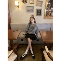 Early Autumn Thin Long Sleeve Hoodie Women's plus Size Elegant Cuff Base Shirt Trendy Korean Style round Neck Pullover Top