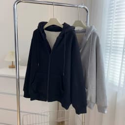 Thickened Fleece Hoodie Women's Casual Style Zipper Open Cardigan Outerwear Autumn Winter Loose Comfortable All-match Trendy
