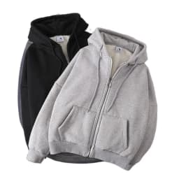 Thickened Fleece Hoodie Women's Casual Style Zipper Open Cardigan Outerwear Autumn Winter Loose Comfortable All-match Trendy