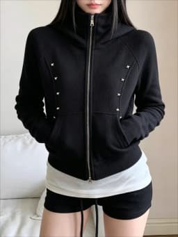 American Hooded Long Sleeve Jacket Women Autumn Winter Casual Coat Loose Cardigan Tops Harajuku Y2k Zipper 2025 Fashion New