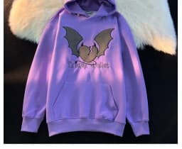 High Quality Embroidery Bat Hip Hop Graphic Hoodie Men Women Oversized Sweatshirt Couples Korean Style Winter Tops Loose Casual