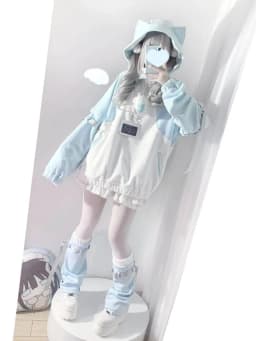 Y2k Subculture Long Sleeve Hoodie Women Casual Sweet Cat Ears Sweatshirt Patchwork Solid Kawaii Zipper Punk Style 2025 Autumn