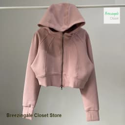 American spice girls fashionable air layer sports sweater women spring and autumn loose cardigan hooded solid color short coat