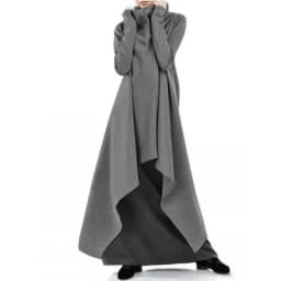 Women's Loose Irregular Long Hoodie Spring Autumn Fashion High Collar Long Sleeves Pullover Ladies Loose Comfortable Sweatirt