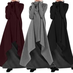 Women's Loose Irregular Long Hoodie Spring Autumn Fashion High Collar Long Sleeves Pullover Ladies Loose Comfortable Sweatirt
