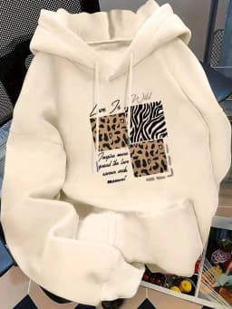 Women's Autumn and Winter Loose Casual Comfortable Letter Printed Thick Long-Sleeved Round Neck Hoodie Pullover