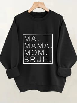 Women's Autumn and Winter Loose Casual Comfortable Letter Printed Thick Long-Sleeved Round Neck Hoodie Pullover