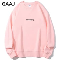 Embroidery Custom 100% Cotton Sweatshirt,Brand Loose Sweater,Autum Winter Long Sleeve Pullover,Vintage Woman Men Unisex  Clothes
