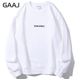 Embroidery Custom 100% Cotton Sweatshirt,Brand Loose Sweater,Autum Winter Long Sleeve Pullover,Vintage Woman Men Unisex  Clothes