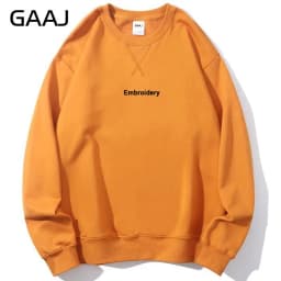 Embroidery Custom 100% Cotton Sweatshirt,Brand Loose Sweater,Autum Winter Long Sleeve Pullover,Vintage Woman Men Unisex  Clothes