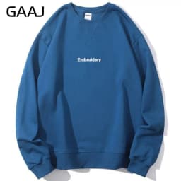 Embroidery Custom 100% Cotton Sweatshirt,Brand Loose Sweater,Autum Winter Long Sleeve Pullover,Vintage Woman Men Unisex  Clothes