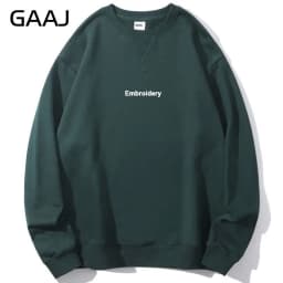 Embroidery Custom 100% Cotton Sweatshirt,Brand Loose Sweater,Autum Winter Long Sleeve Pullover,Vintage Woman Men Unisex  Clothes