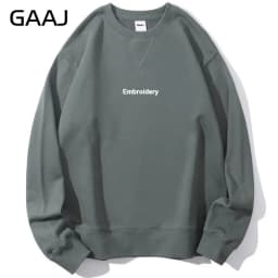 Embroidery Custom 100% Cotton Sweatshirt,Brand Loose Sweater,Autum Winter Long Sleeve Pullover,Vintage Woman Men Unisex  Clothes