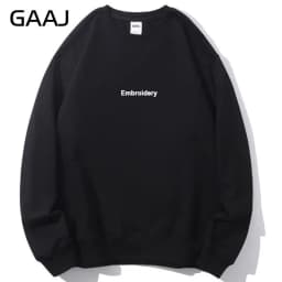 Embroidery Custom 100% Cotton Sweatshirt,Brand Loose Sweater,Autum Winter Long Sleeve Pullover,Vintage Woman Men Unisex  Clothes