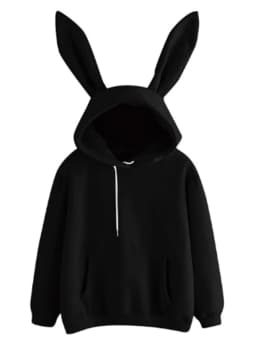 2020 Autumn Winter Women Hoodies Kawaii Rabbit Ears Fashion Hoody Casual colors Solid Color Warm Sweatshirt Hoodies For Women