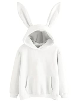 2020 Autumn Winter Women Hoodies Kawaii Rabbit Ears Fashion Hoody Casual colors Solid Color Warm Sweatshirt Hoodies For Women