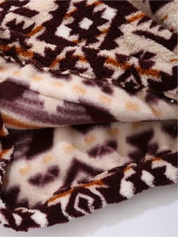 Retro Aztec Print Fleece Hoodie Cozy Oversized Western Sweatshirt Women Ethnic Hooded Sweatshirt Coat