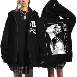 Japanese Anime Haikyuu Graphic Zip Up Hoodies Manga Y2k Gothic Zippper Jackets Sweatshirts Karasuno Fly High Harajuku Streetwear