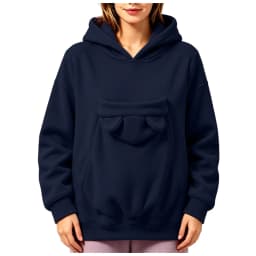 Pet Pouch Hoodies Women Oversize Sweatshirt With Hooded Kangaroo Pocket Funny Solid Color Loose Long Sleeve Pullover For Dog Cat