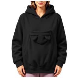 Pet Pouch Hoodies Women Oversize Sweatshirt With Hooded Kangaroo Pocket Funny Solid Color Loose Long Sleeve Pullover For Dog Cat