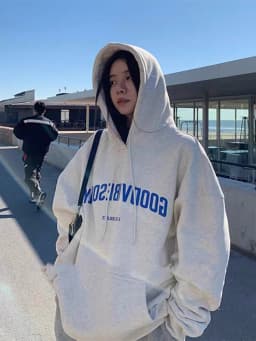 Korean Fashion Loose Sweater Women Autumn Winter 2025 Long Sleeve Hooded Shirt Letter Print Pullover Tops Casual Sweatshirts