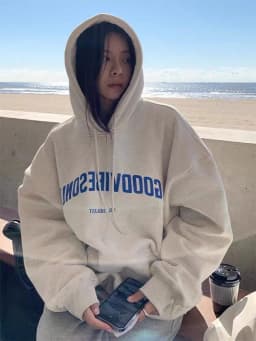 Korean Fashion Loose Sweater Women Autumn Winter 2025 Long Sleeve Hooded Shirt Letter Print Pullover Tops Casual Sweatshirts