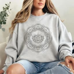 Mandala Sweatshirt for Women Men Boho Spiritual Pullover Cozy Yoga Meditation Sweater Artistic Geometric Pattern Gift Pullover