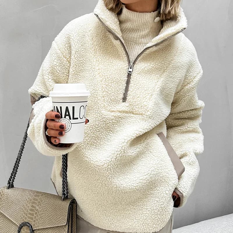 Sudaderas Stitch Sudaderas Y2k New Plush Loose Stand Collar Pullover Sweatshirt For Women 2025 Women's winter sheepskin coat