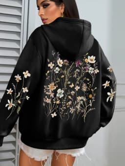 Beautiful Flower Clusters Design Women Hoody Loose Fleece Hoodie Autumn Y2K Pocket Hoodies Multicolor Soft Woman Streetwear