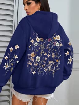 Beautiful Flower Clusters Design Women Hoody Loose Fleece Hoodie Autumn Y2K Pocket Hoodies Multicolor Soft Woman Streetwear