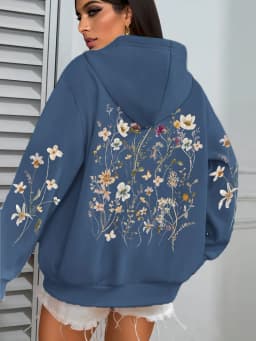 Beautiful Flower Clusters Design Women Hoody Loose Fleece Hoodie Autumn Y2K Pocket Hoodies Multicolor Soft Woman Streetwear