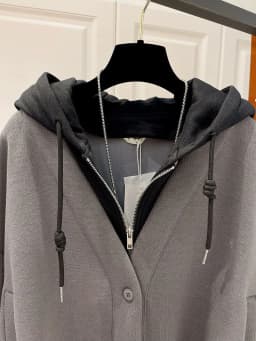 Women's Large Size Hoodie Spring and Autumn New Korean Style Fashion Chic Elegant College Style Fake Two-Piece Casual Cardigan