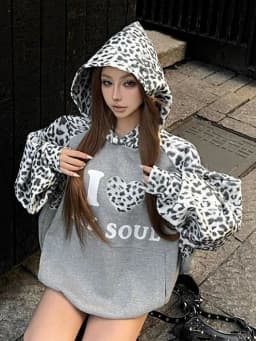 Leopard Print Ropa Mujer Hooded Roupas Feminina Y2K Harajuku Clothes Loose Hip Hop Hoodie Autumn Women's Hoodies Sweatshirts